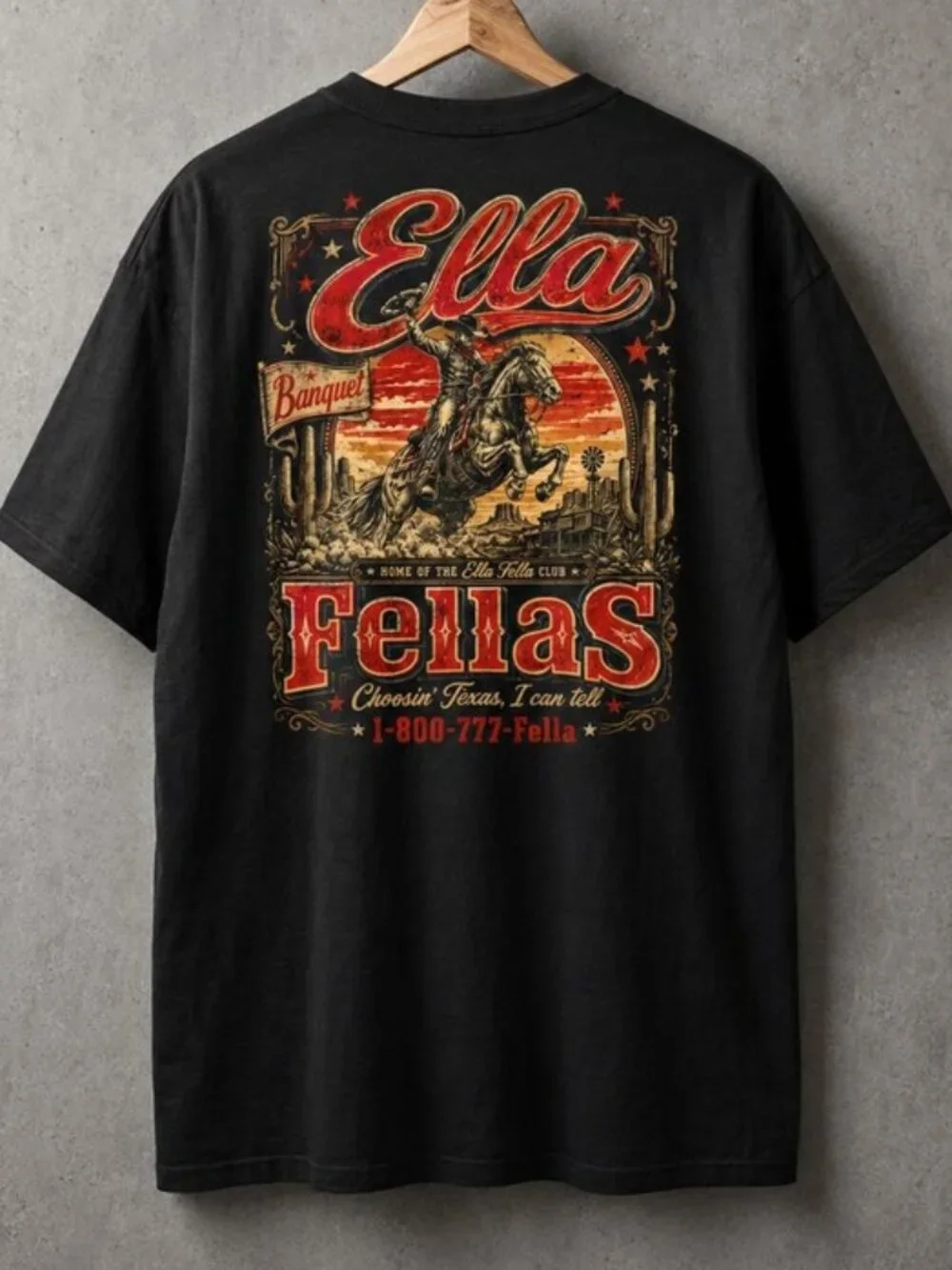 Ella Fellas Western Cowboy Shirt - Vintage Rodeo Graphic Tee